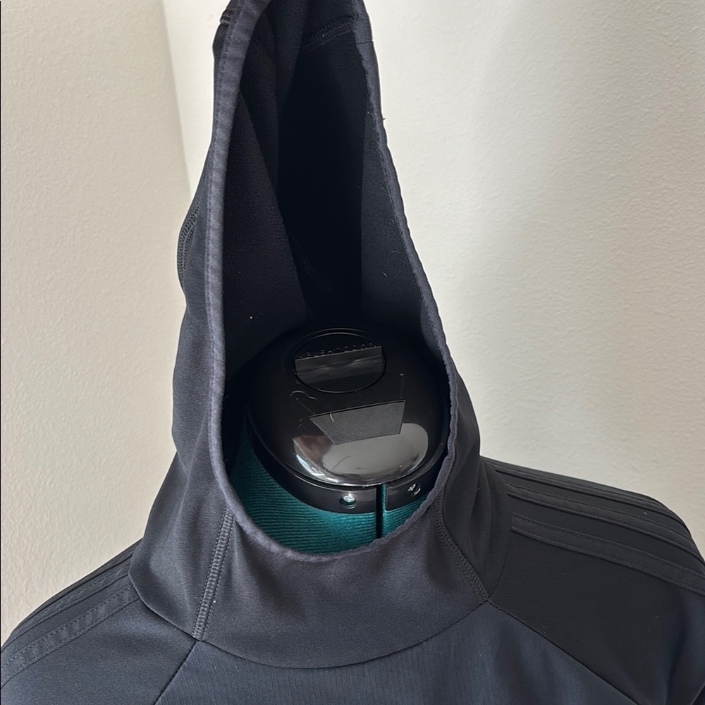 Youth Adidas Black Sweatshirt with High Collar & Hoodie Size YXL - Picture 3 of 8